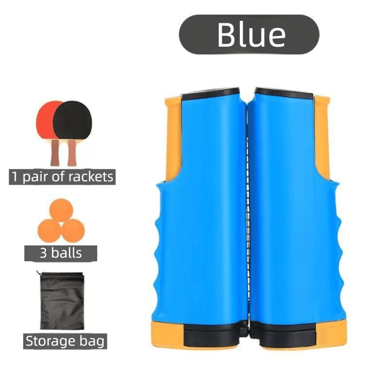 Blue Portable Table Tennis Set with 2 Paddles, 3 Balls and Carry Bag - 165