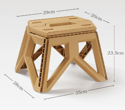 Khaki Portable Folding Stool - Compact Lightweight Plastic Step Stool