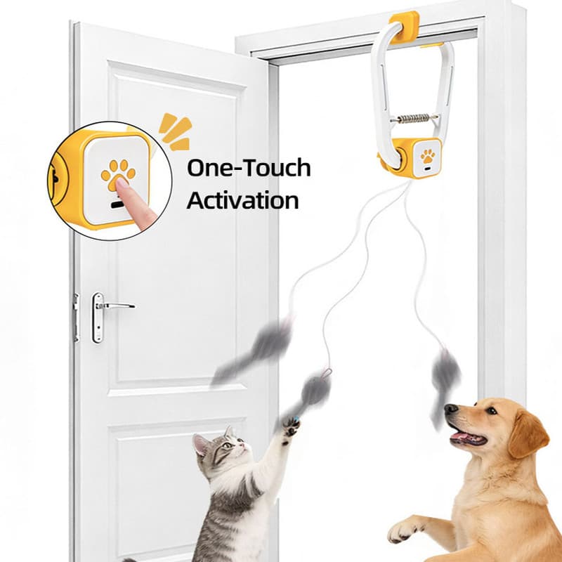 Electric Interactive Cat Teaser with Remote Control & Door Clip - Dual-Mode