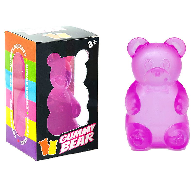 Purple Candy Gummy Bear Squishy Stress Relief Toy - Slow Rising Squeeze