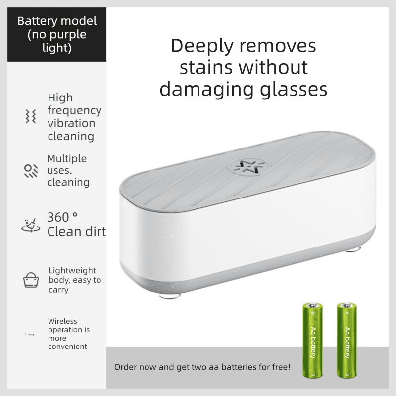Portable Battery Operated Sonic Vibration Jewellery & Glasses Cleaner
