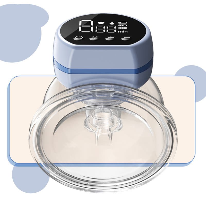 Blue Hands-Free Wearable Electric Breast Pump - Portable, Quiet