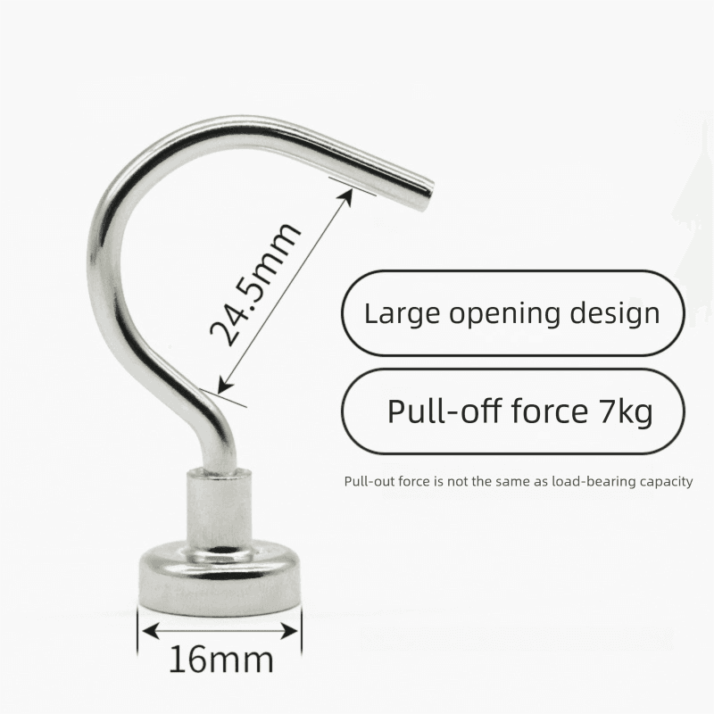 Neodymium Magnetic Hooks 16mm Base Large Open Mouth Hanger Heavy Duty Magnet