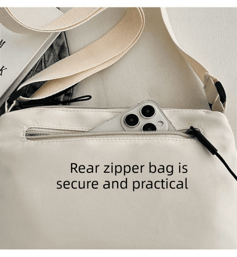 Casual Multi-Pocket Nylon Crossbody Bag Lightweight Shoulder Purse