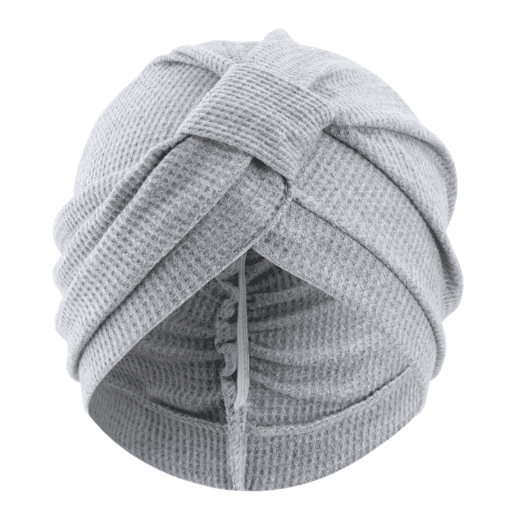 Grey 3 Pack Women's Cotton Waffle Knit Turban Headwrap - Thickened Indian
