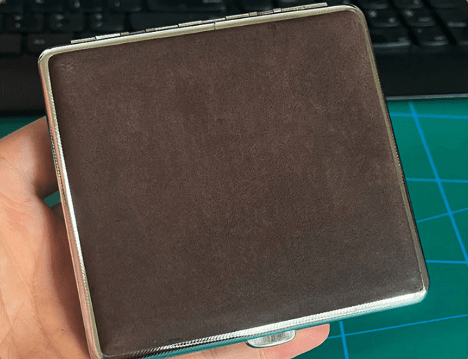 Crazy Horse Leather Cigarette Case Vintage Rustic Style 20 Stick Capacity