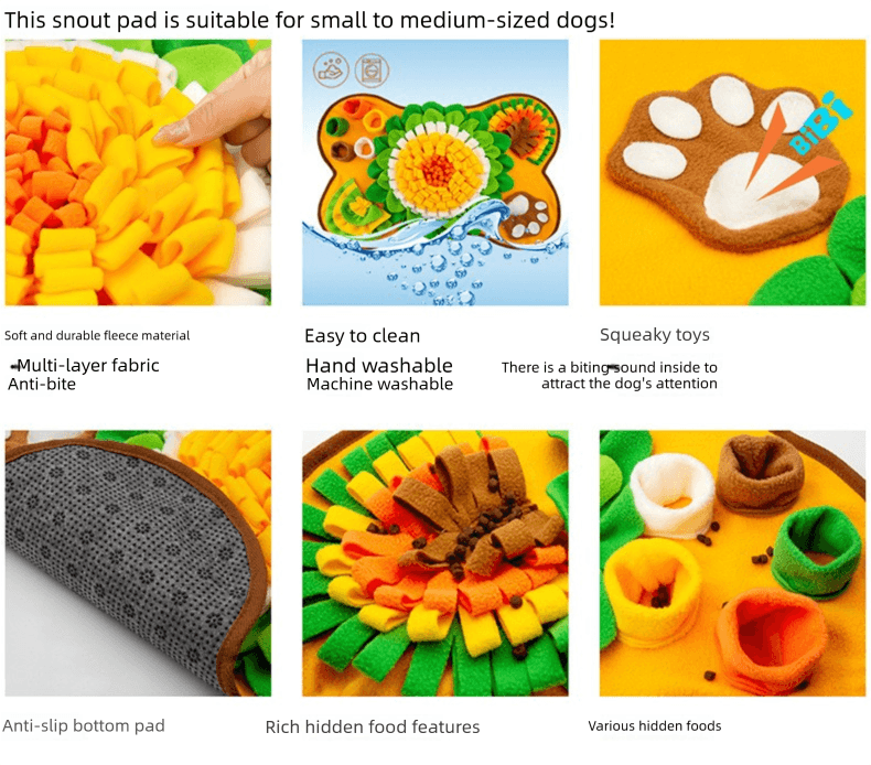 Interactive Dog Snuffle Mat Bone Shape 64 × 43 cm - Slow Feeder & Foraging