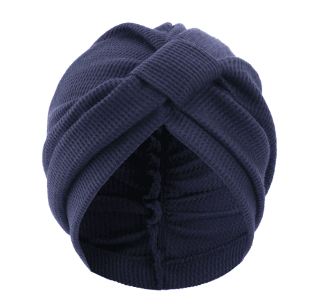 Navy Blue 3 Pack Women's Cotton Waffle Knit Turban Headwrap - Thickened