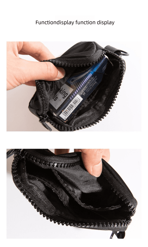 Small Nylon Coin Purse Zip Wallet Waterproof Mini Pouch Key Card - 12 × 9 cm