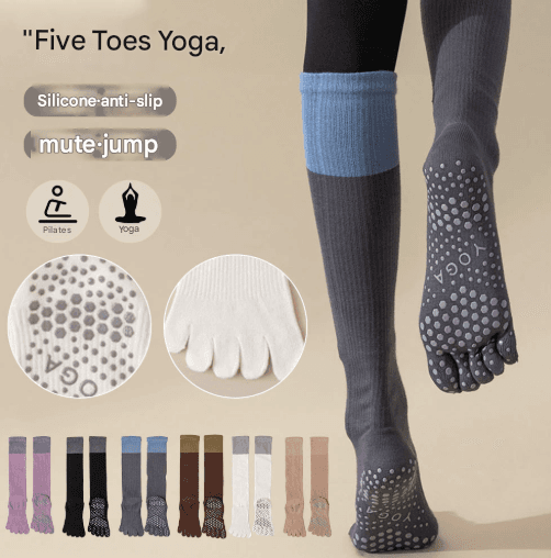 Black 2-Piece Women's Professional Five-Finger Compression Calf Socks
