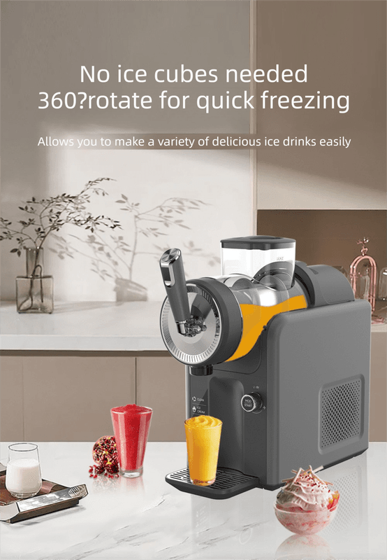Dark Grey Compact Home Cold Drink & Ice Cream Maker - Multi-Functional