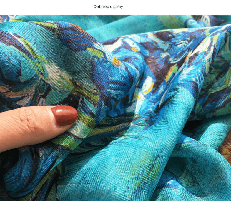 Coffee House Artistry Shawl - Large 130 cm Square Scarf with Oil Painting