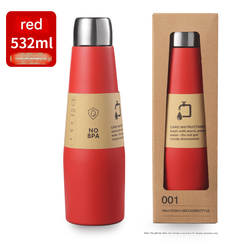 Red 304 Stainless Steel Vacuum Insulated Water Bottle - 532 ml