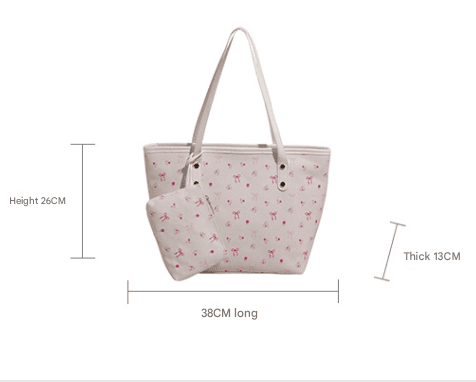 White Large Capacity Daily Commuter Tote Bag Set - Versatile Shoulder