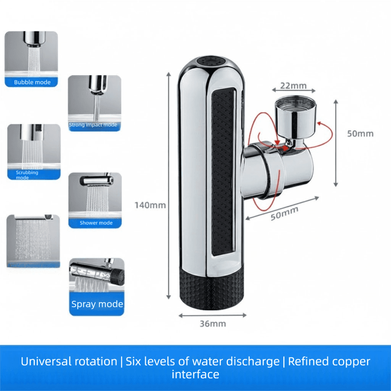 Universal Kitchen Tap Extender 6 Spray Modes with Waterfall Effect 360