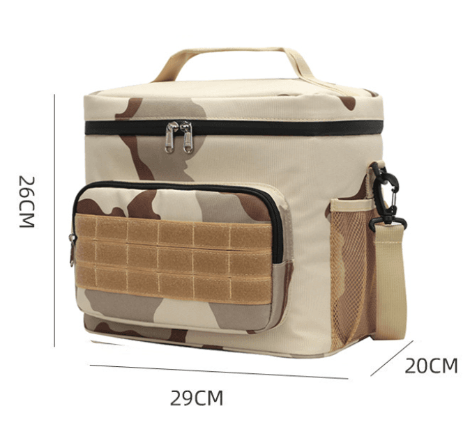 Green Camouflage Tactical Insulated Camouflage Lunch Bag - Green Bag Large
