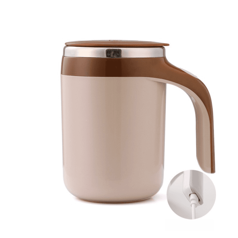 380 ml Coffee-Brown Magnetic Self-Stirring Coffee Mug - USB Charging