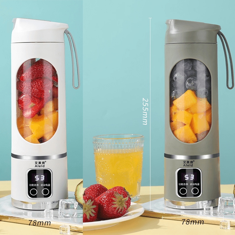 2-piece White and Green 7.4V Portable Blender Smoothie - White Green Cup