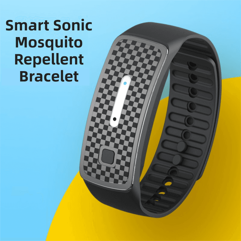 2-Pack Black Portable Ultrasonic Mosquito Repellent Bracelet - Watch Style