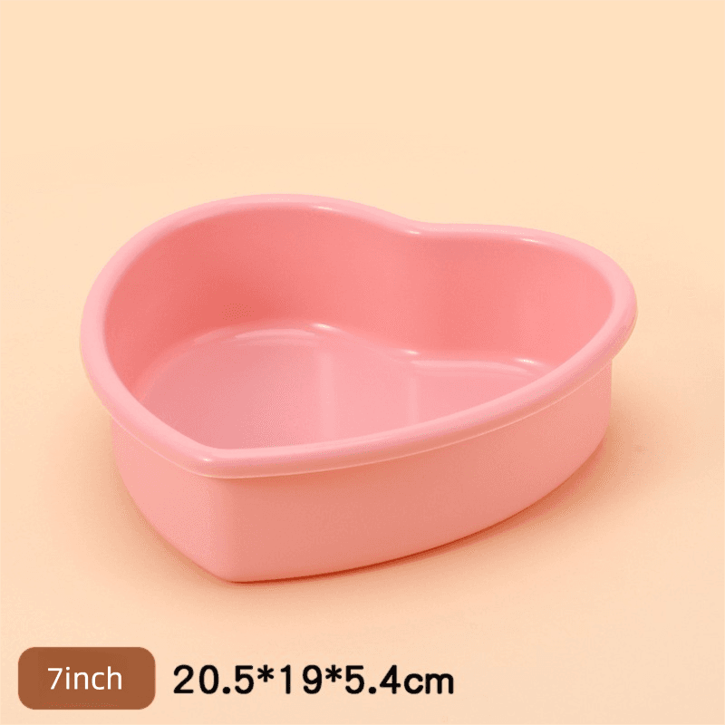 7 Inch Heart Shaped Silicone Cake Mould - Pink Non-Stick Baking - 20.5 cm