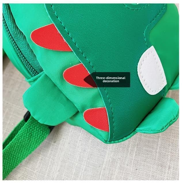 Green Kids Cartoon Dinosaur Chest Bag Lightweight Nylon Crossbody Shoulder