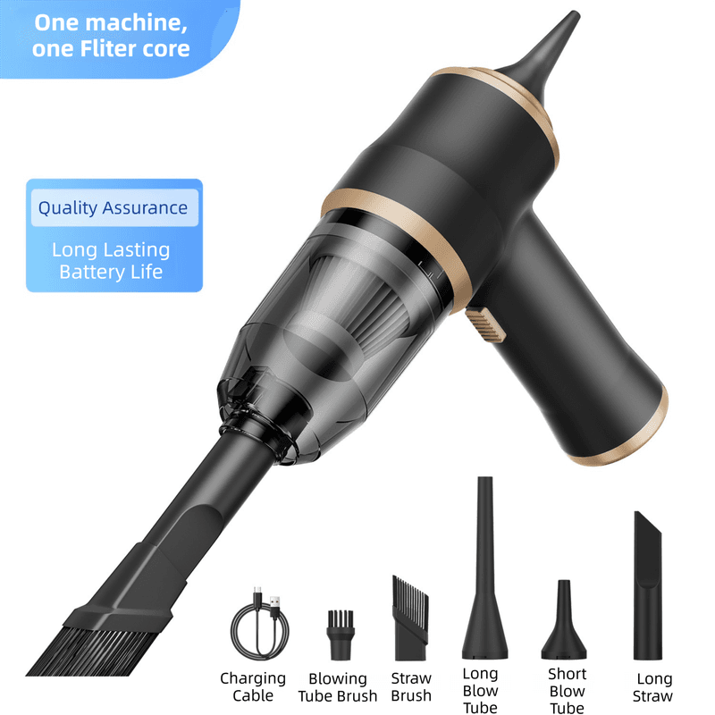 4-in1 Black Wireless Compact Handheld Car Vacuum Cleaner & Air - Black 5300