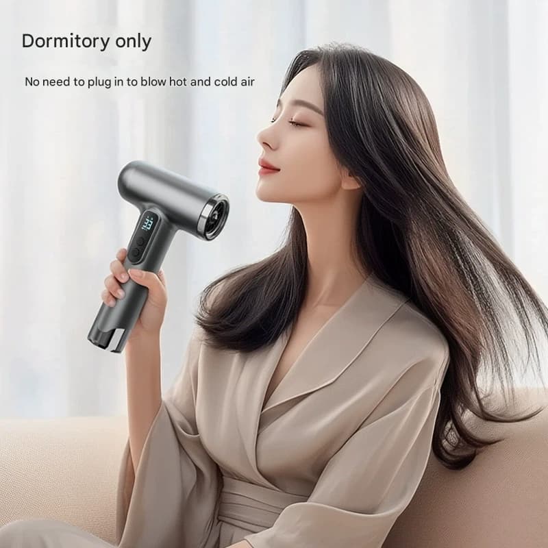 Cordless Rechargeable Hair Dryer - 120,000 RPM High-Speed Motor - Grey