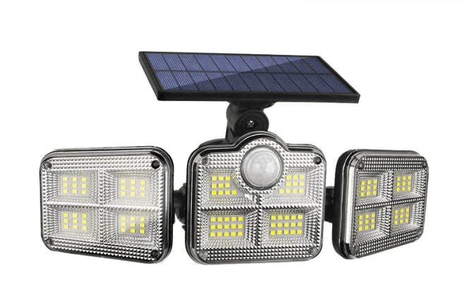 Solar Security Lights Outdoor Motion Sensor 122 LED - 3 Adjustable Heads