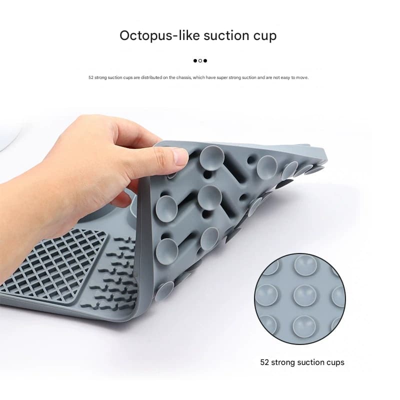 Pet Slow Feeder Lick Mat with Suction Cups - Anti-Anxiety Dog Feeding - Blue