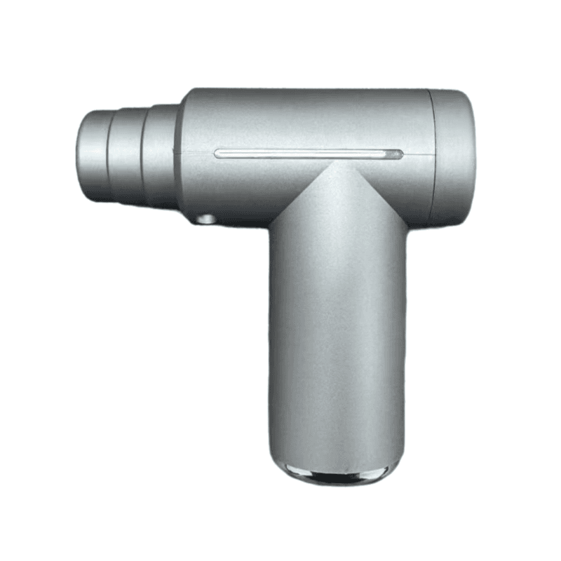 Grey Lightweight Mini Hot Cold Massage Gun with 6 Heads - 6 Intensity Dual