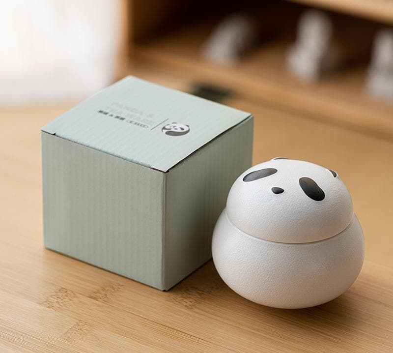 Artisanal Animal-Shaped Ceramic Tea Storage Jar with Gift Box - 140 - White