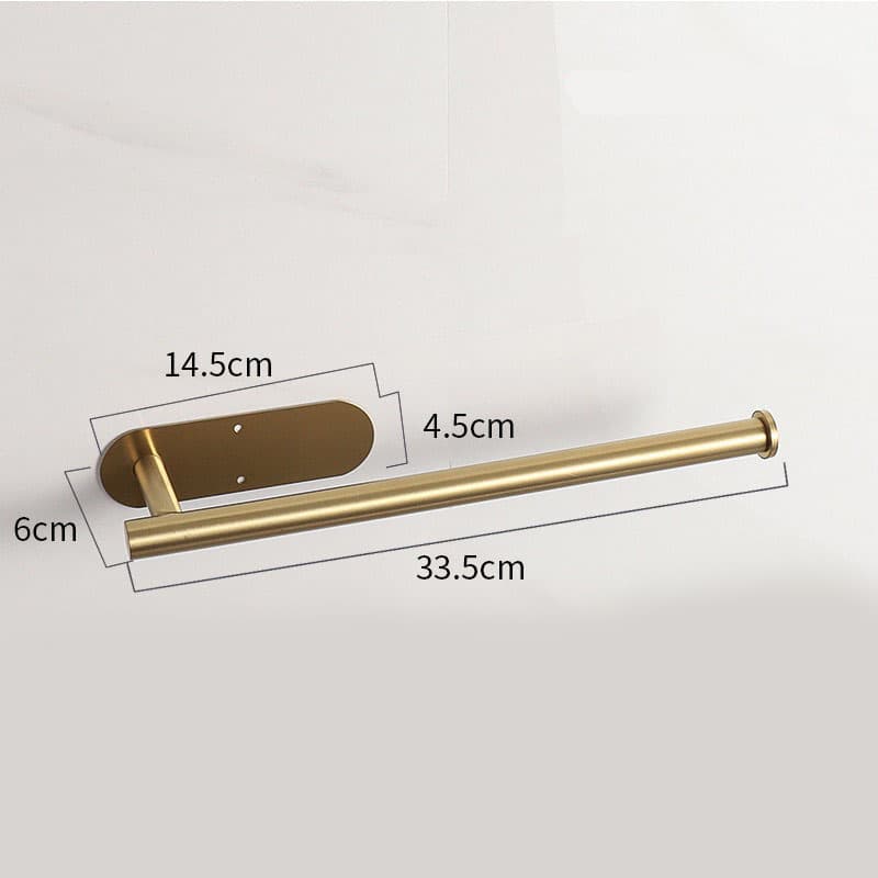 Gold Stainless Steel Kitchen Paper Holder with Adhesive Mounting - Under