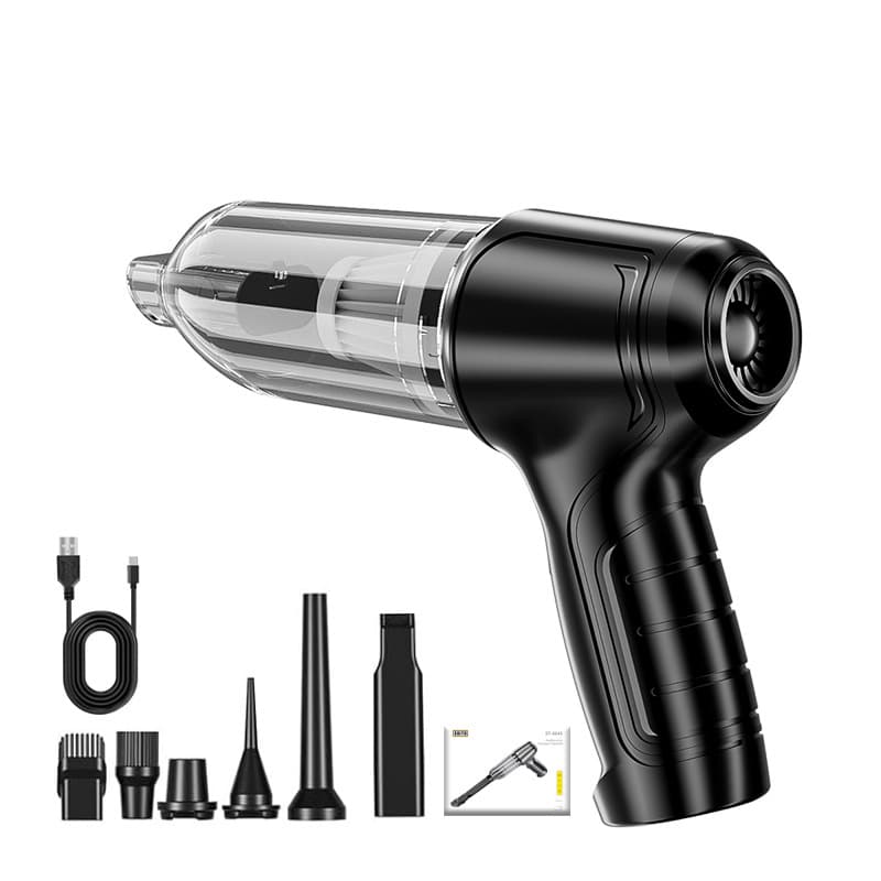 Black Powerful 3-in-1 Cordless Handheld Vacuum Cleaner - 12000Pa Suction