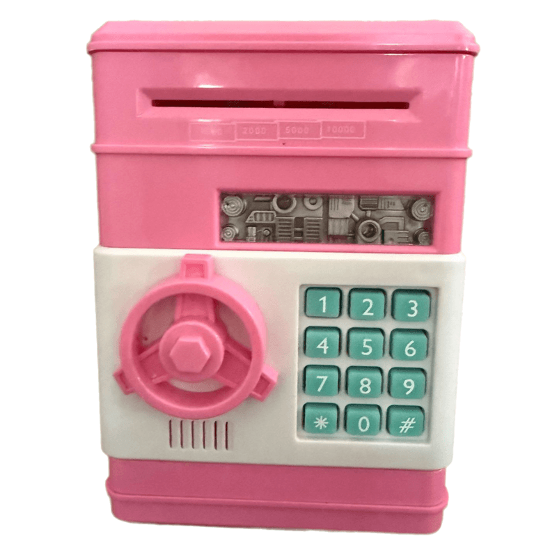 2-Piece Pink Smart ATM Piggy Banks - Kids Electronic Money Safe