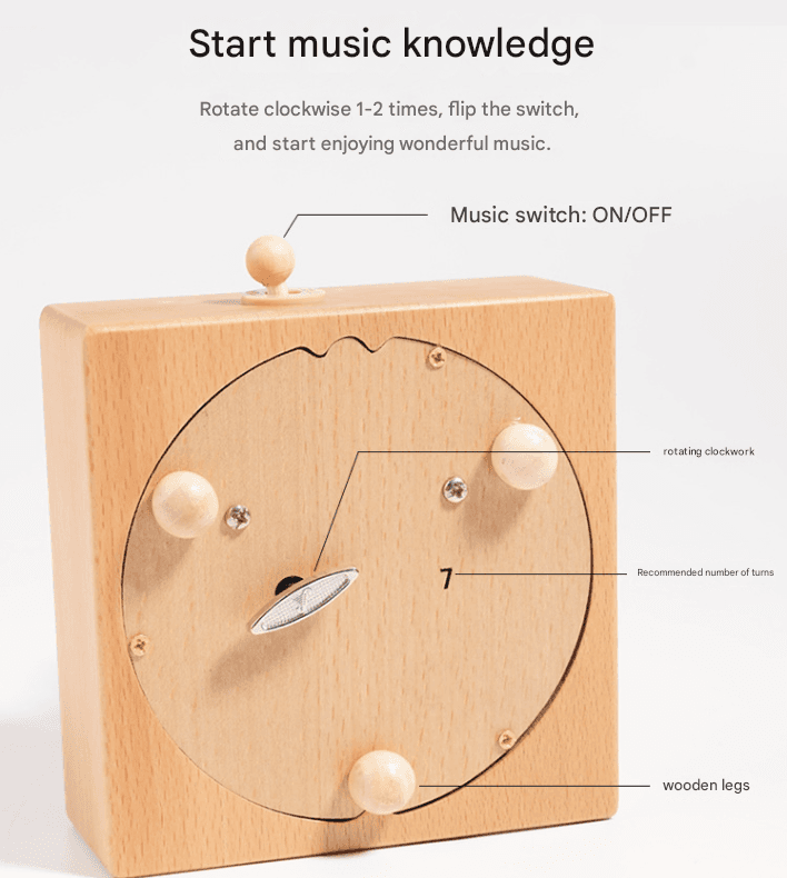 MAOMAO-Music Box (Coffee Moment) Handmade Wooden Ferris Wheel Music Box