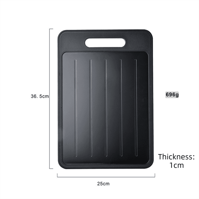 Black Aluminum Alloy Fast Thawing Dual-Sided Cutting Board (36.5 × 25 cm)