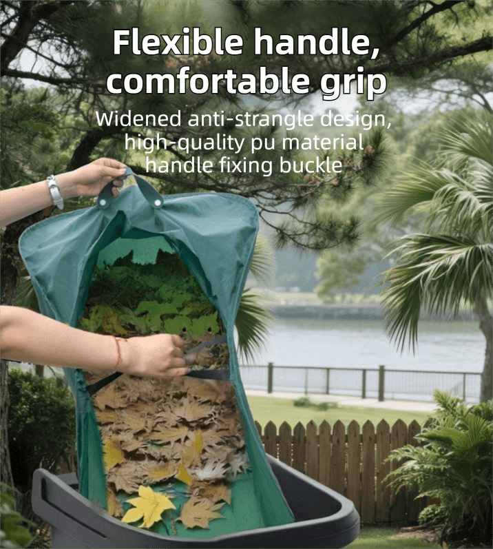 53 Gallon Self-StandingGarden Dustpan Bag with Dual Handles - Heavy-Duty