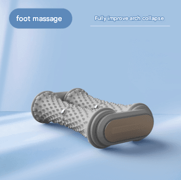 Grey Ergonomic Dual Foot Massage Roller - Deep Tissue Relief for Plantar
