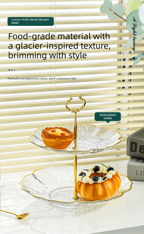 3-Tier Modern Fruit & Snack Stand - White Reinforced - 3 White Support
