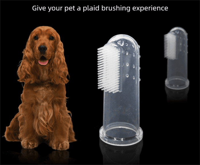 3-Piece Soft Silicone Pet Finger Toothbrush - Gentle - Blue, Pink, Clear