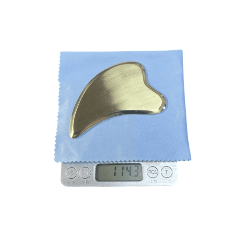 Brass Heart Gua Sha Tool - 4mm Facial Scraper for Lymphatic Drainage