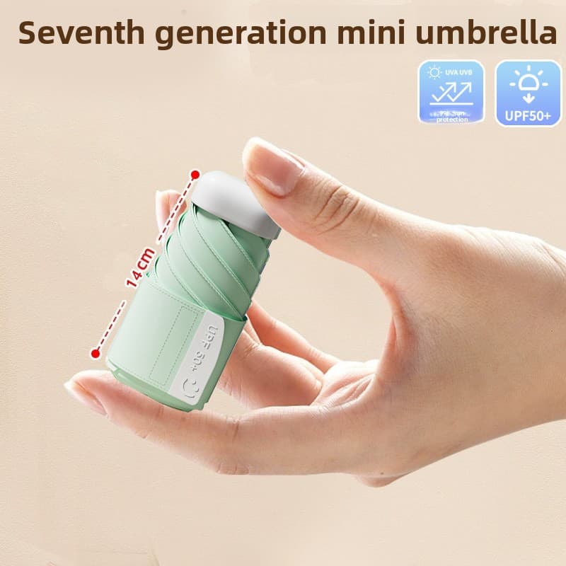 Green Compact Mini Umbrella with UPF50+ UV Protection - Green In Urban