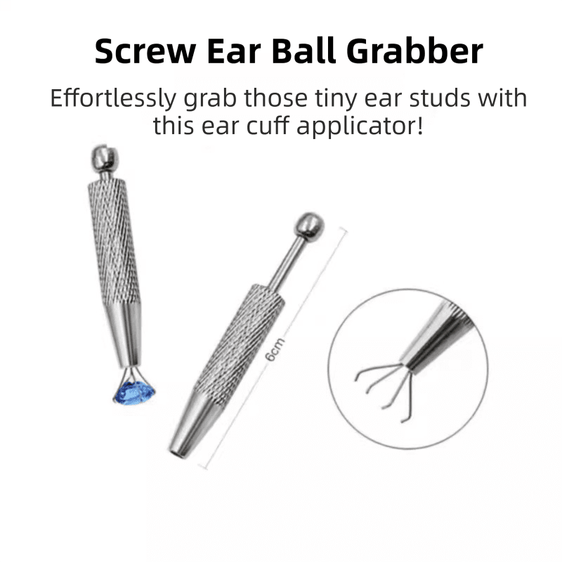 Stainless Steel Earring Wearer Helper - 4-Prong Grabber Tool, Ear - 6 cm
