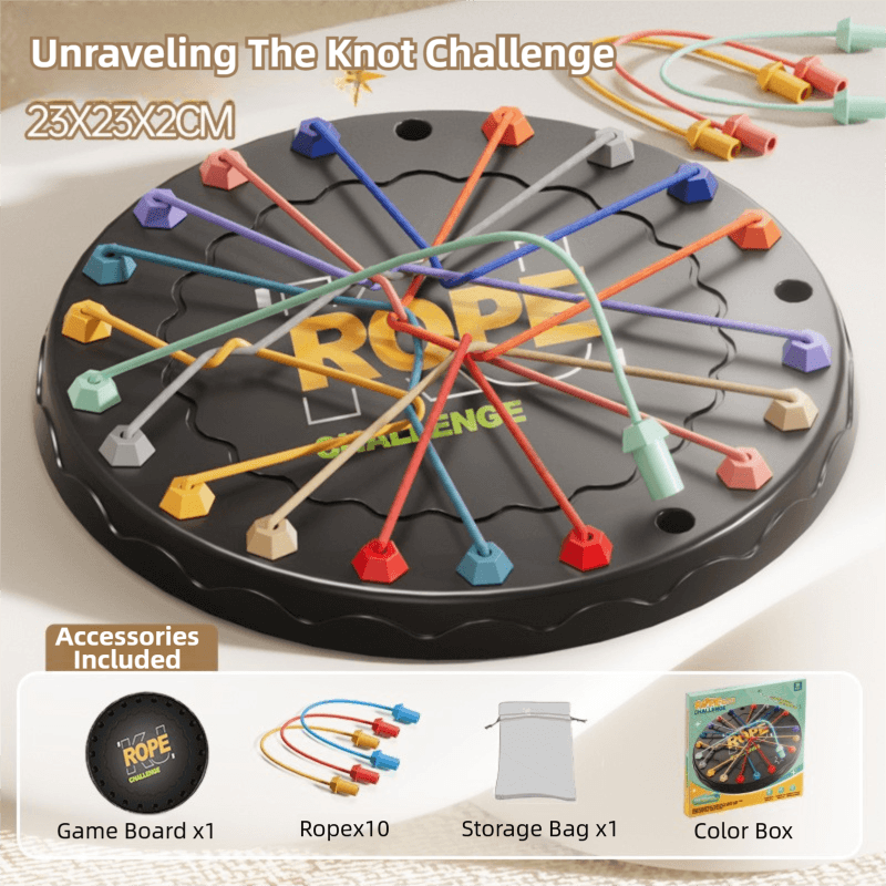 Rope Tangle Challenge Game (23 × 23 cm) - Logic & Focus Educational Toy