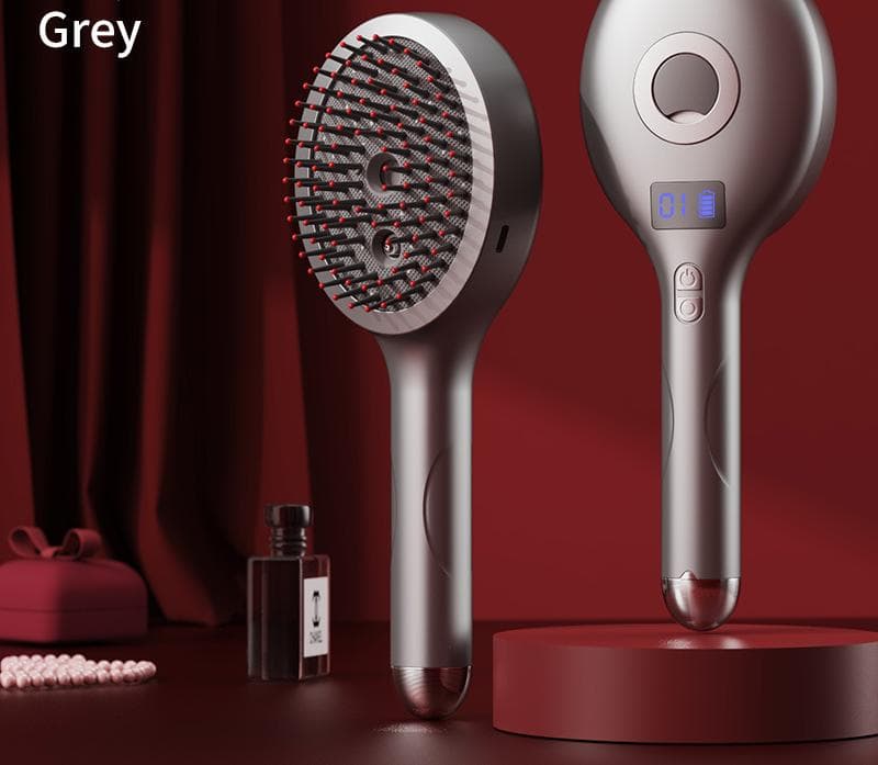 4-in-1 SPA Scalp Care Massage Comb - Red Light Therapy, Nano Steam - Grey