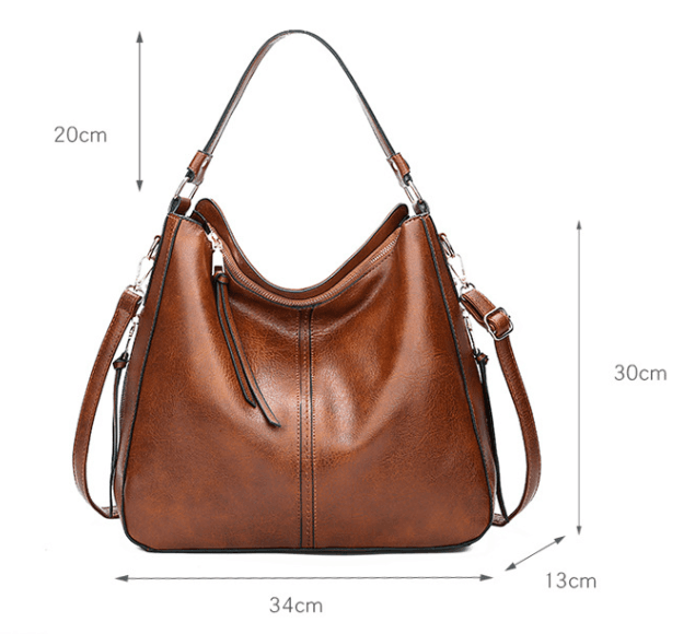 Brown Fashion Large Capacity Handbag - European & American Casual Crossbody