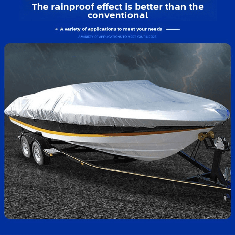 Silver Heavy Duty Waterproof V-Hull Boat Cover 11-13FT Marine Grade Outdoor
