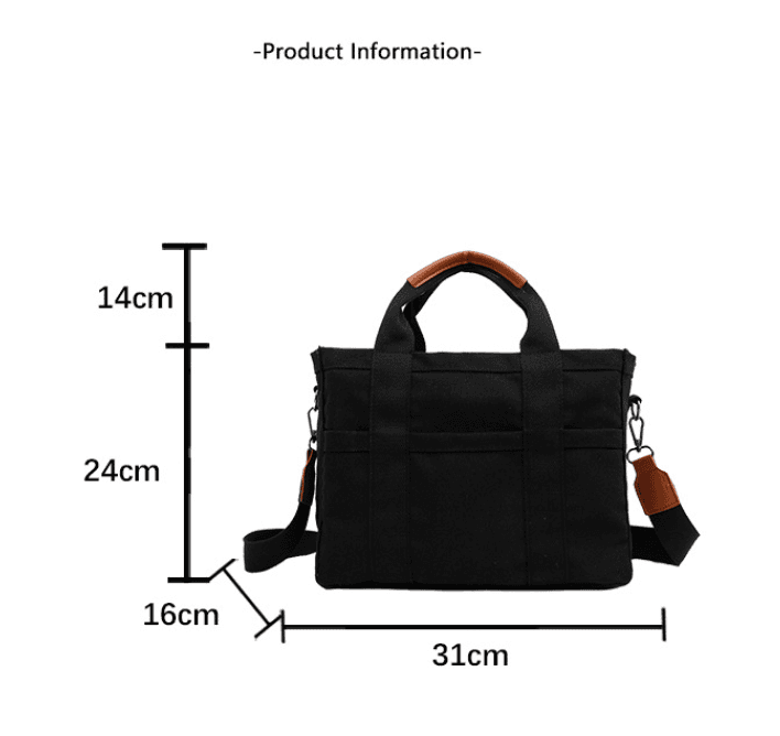 Black Multi-Functional Mommy Diaper Bag - Canvas Tote