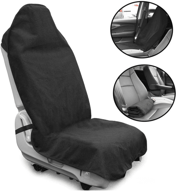 Black Waterproof Towel Car Single Seat Cover - Universal Non-Slip