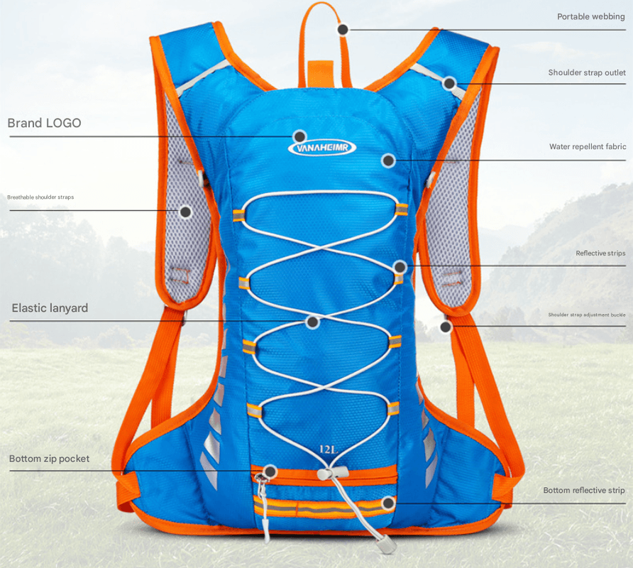 Blue Lightweight Outdoor Sports Backpack Breathable Hiking Daypack Compact